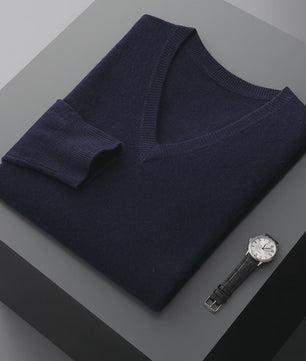 Herfst & Winter Heren V-hals Kasjmier Trui - Los, Dik & Casual