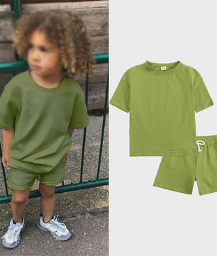 Zomer Set Kinderen: T-shirt met Korte Broek - Jongens & Meisjes Sportkleding Outfit