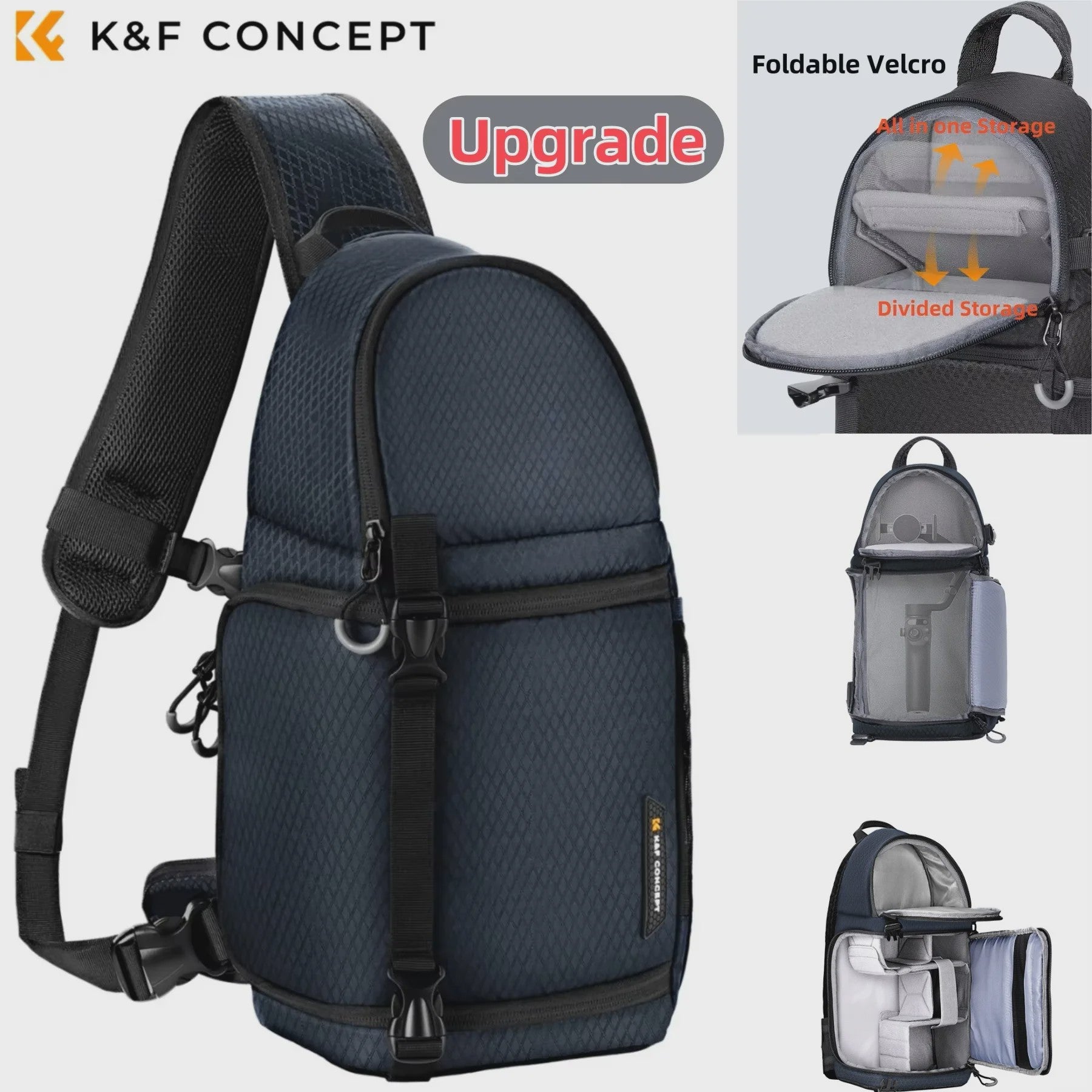 K&F CONCEPT 10L Waterdichte Camera Sling Backpack - Fotografie Rugzak voor DSLR/Mirrorless