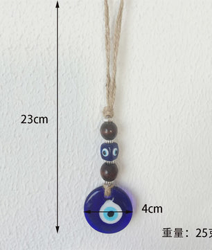 Blauw Turks Oog Hanger met Touw - Decoratie voor Auto, Muur & Huis
