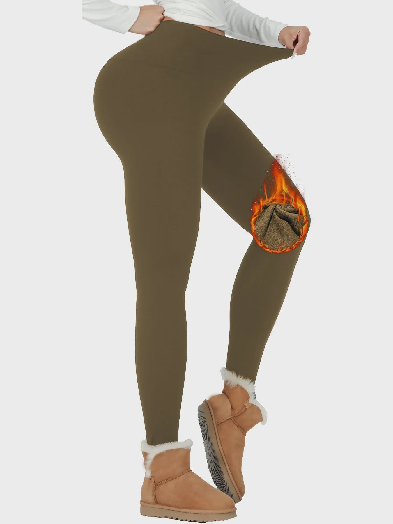 Dames Thermische Fleece Leggings met Hoge Taille - Warm & Zacht voor Yoga en Workout