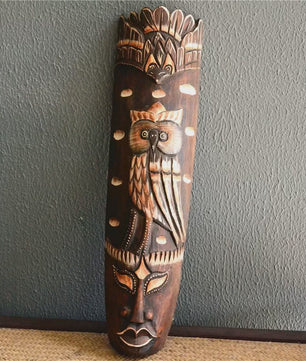 Handgesneden Afrikaans Houten Masker - Decoratieve Muurdecoratie met Tribale Kunst (50cm)