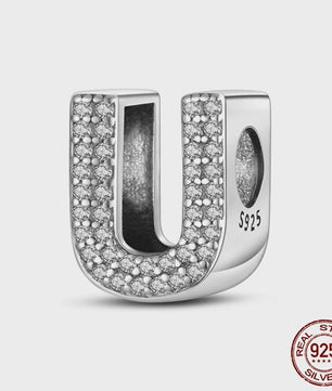 925 Sterling Zilver Letter Bedels A-Z met Zirkonia - Personaliseer je Armband