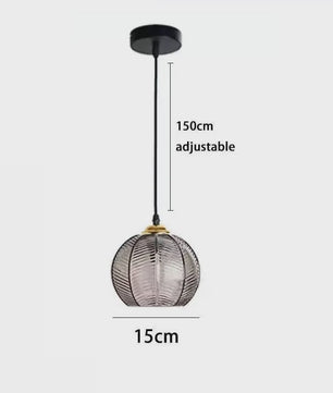 Nordic Vintage Glazen Hanglamp E27 - Verstelbaar - Stijlvol voor Keuken & Eettafel