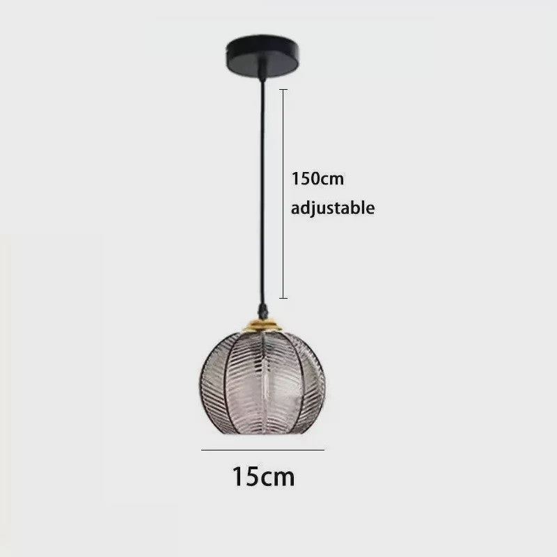 Nordic Vintage Glazen Hanglamp E27 - Verstelbaar - Stijlvol voor Keuken & Eettafel