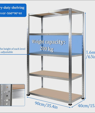 Robuuste 5-laags Metalen Stellingkast - 500kg Draagvermogen - Boutloos & Verstelbaar