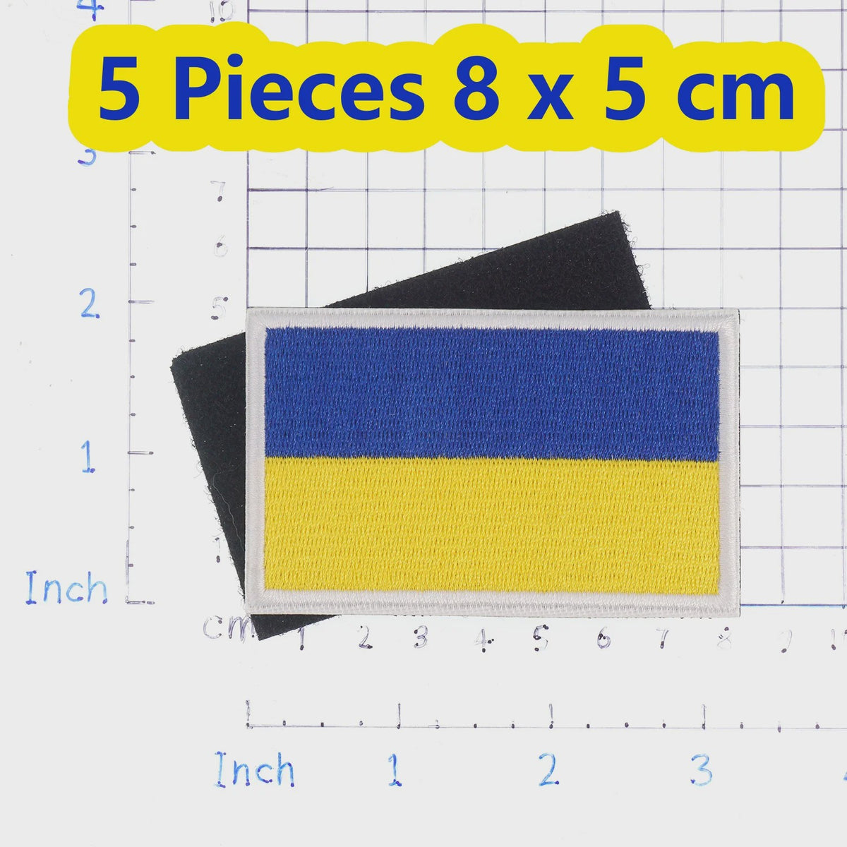 Oekraïne Vlag Patch met Klittenband - Geborduurde Kleding Applicatie