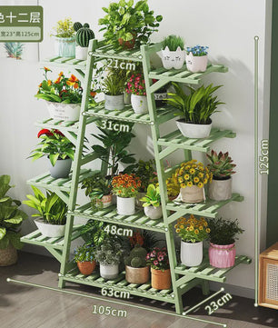 Houten Bloemenstandaard Multi-laags Balkon Plantenrek Woonkamer
