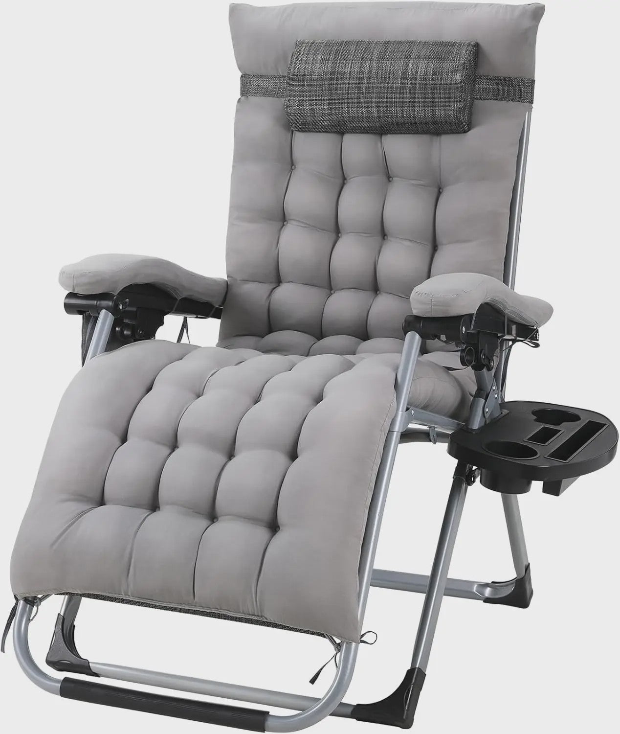 Opvouwbare Luxe Loungestoel met Comfortabel Katoen Kussen - Verstelbaar tot 160kg