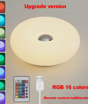 Donut Sfeerlamp met USB - Verstelbare Kleur & Helderheid - Decoratieve Tafellamp