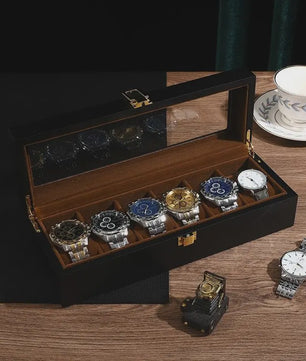 Luxe Houten Horlogedoos met 6, 10 of 12 Vakken - Handgemaakt Sieraden Opbergdoos Display