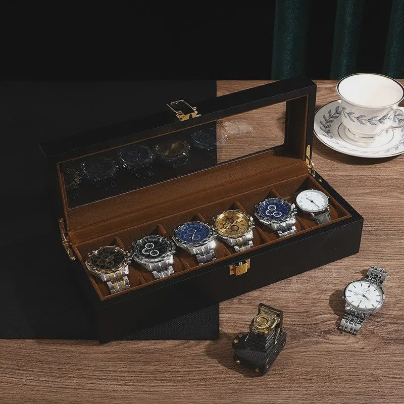 Luxe Houten Horlogedoos met 6, 10 of 12 Vakken - Handgemaakt Sieraden Opbergdoos Display