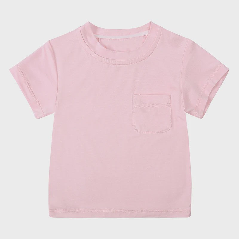 Zomer T-shirt Bamboe Vezel voor Baby Jongens & Meisjes - Kortmouw, Ronde Hals
