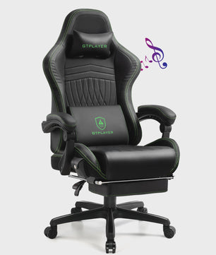 GTPLAYER Ergonomische Gaming Stoel met Voetensteun en Muziek Speakers tot 150kg