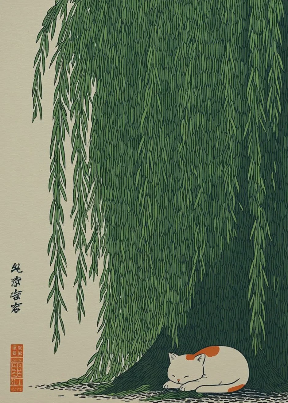 Japanse Zen Wanddecoratie: Canvas Print met Koi Vissen, Kraanvogels en Watergolven
