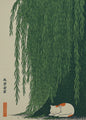 Japanse Zen Wanddecoratie: Canvas Print met Koi Vissen, Kraanvogels en Watergolven