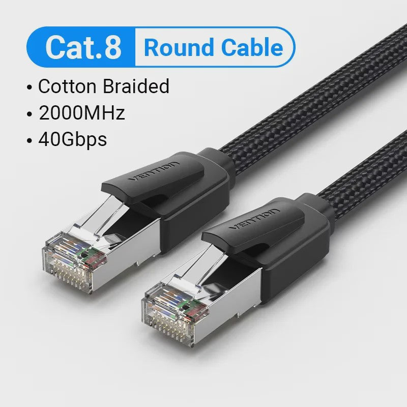 Vention Cat8 Ethernet Kabel SFTP 40Gbps 2000MHz - Razendsnel Internet & Gaming
