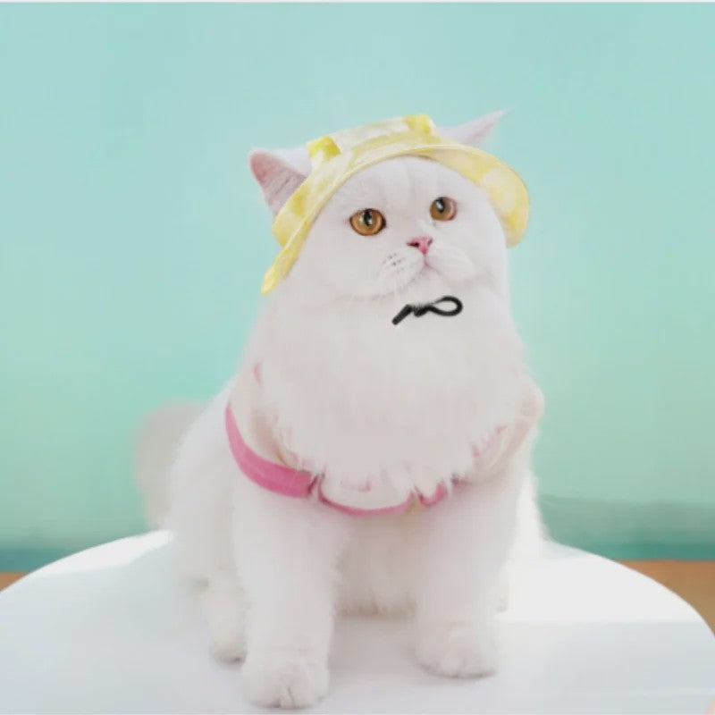 Grappige Honden- en Katten Zonnehoed met Oorgaten - Stijlvolle Tie-Dye Pet Accessoires