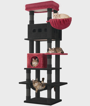 Grote Kattenboom 170 cm - Multi-Level Krabpaal met Ruim Zitplateau & Wasbare Mat - Geschikt voor Maine Coons