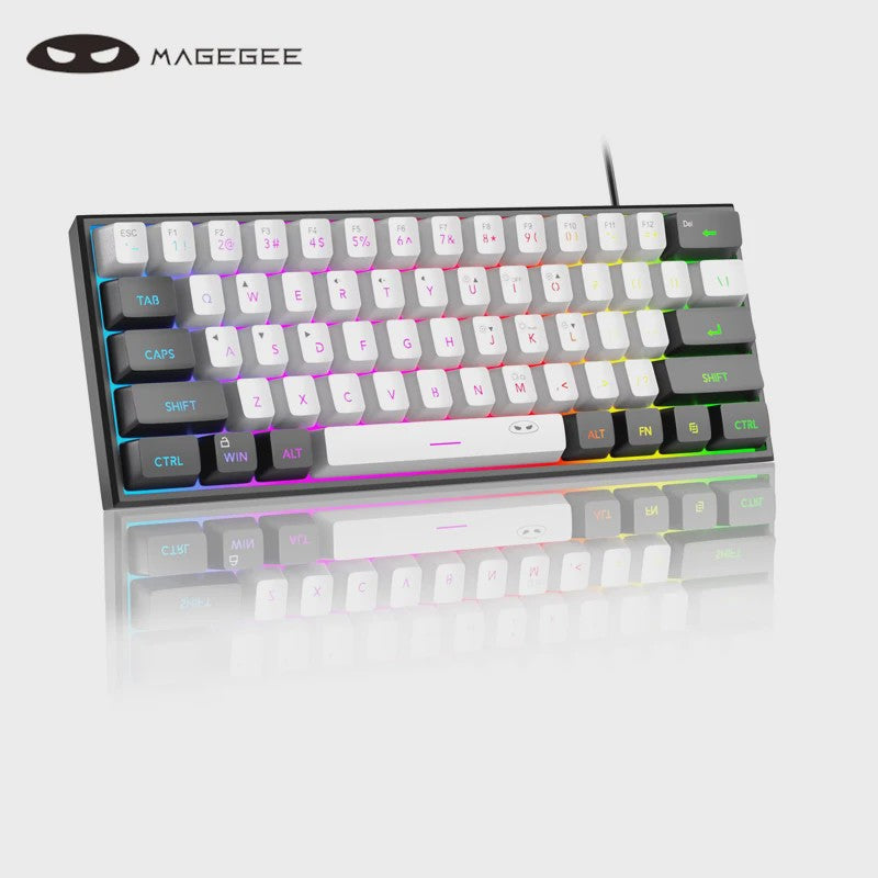 MageGee Mini 60% Gaming Toetsenbord met RGB Backlit, 61 Toetsen, Compact & Ergonomisch