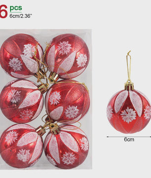 Set van 6 Kerstballen - 6cm Diameter - Decoratieve Kerstboom Hangers
