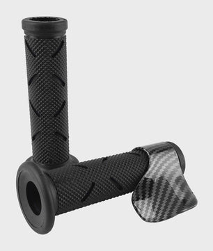 Set Motor Stuurhandvatten 22mm - Antislip Rubber & Aluminium Eindkappen