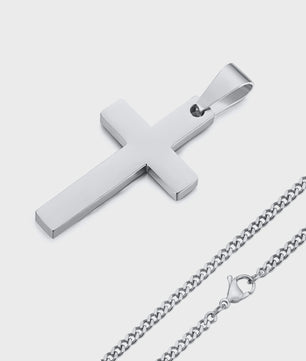 Heren Kruis Ketting Roestvrij Staal - Waterdicht & Anti-Allergisch