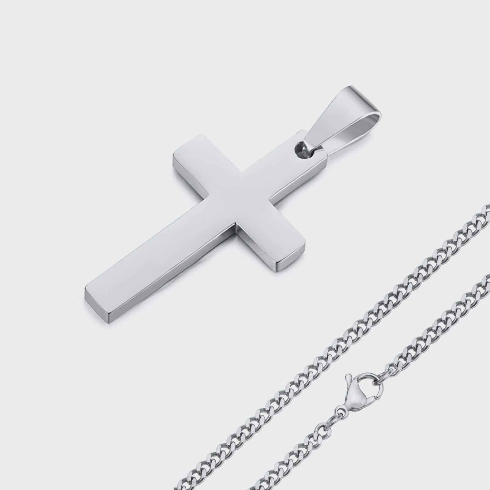 Heren Kruis Ketting Roestvrij Staal - Waterdicht & Anti-Allergisch