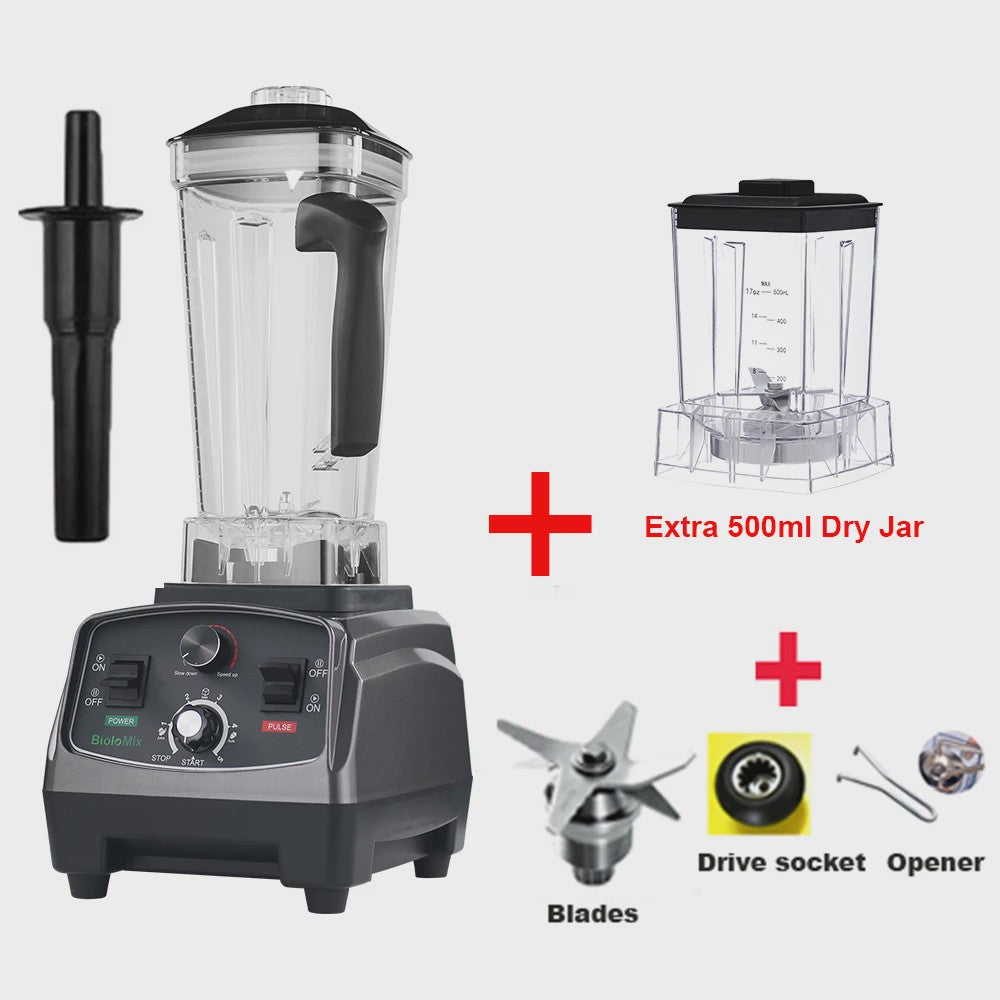 BioloMix 2200W Krachtige Blender met Timer & 2L BPA-vrije Kan - Heavy Duty Mixer