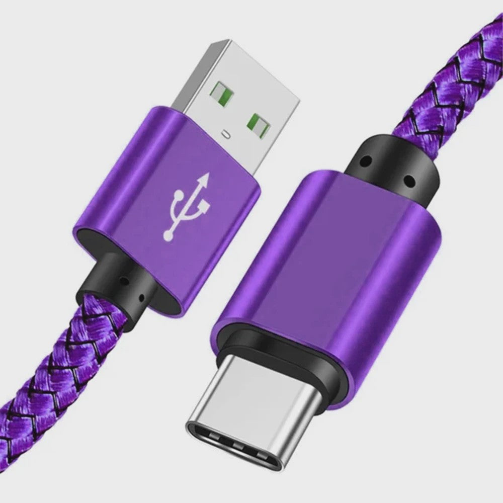 Nylon USB-C Laadkabel - Snel Opladen & Data Transfer voor Huawei, Samsung & Android (1/2/3M)