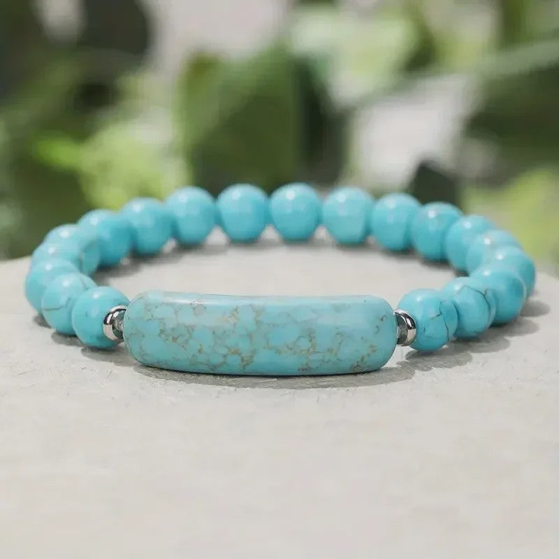 Handgemaakte Edelsteen Armband met Turquoise & Malachiet - Energie & Yoga