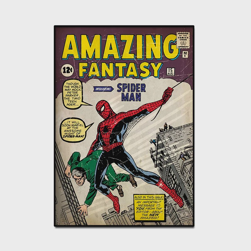 Retro Marvel Spider-Man Poster: Iconische Superheld Kunst voor aan de Muur