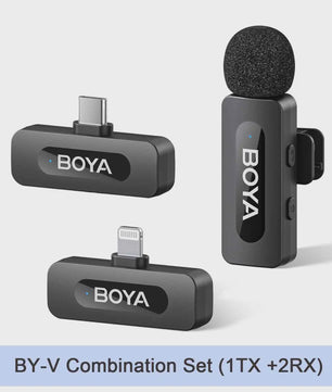 BOYA BY-V Professioneel Draadloos Lavalier Mini Microfoon Systeem voor iPhone & Android