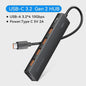 Vention 5-Poorts USB 3.2 Gen2 Hub met 10Gbps Snelheid - USB-A & Type-C Multiport Adapter