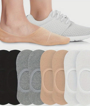 6/8 Paar Invisible Sokken Dames - Ademend Katoen, Antislip & Dunne Sneakersokken