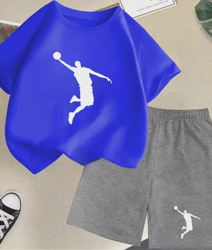 Kinder T-shirt en Short Set - Zomer Sportieve Mode met Grafische Print