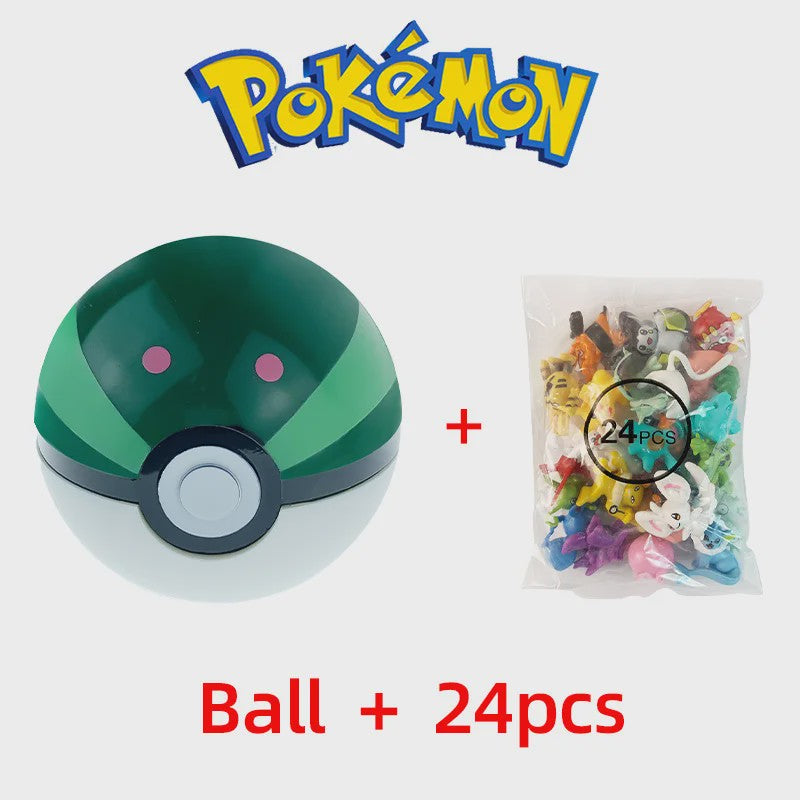 Set van 24 Pokemon Figuren - Diverse Stijlen, 2-3cm - Pikachu, Pokeball & Meer - Leuk Cadeau