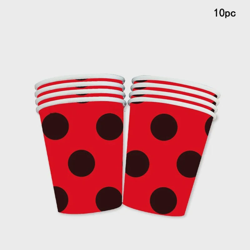 Lieveheersbeestje Feestartikelen Set - Bordjes, Bekers, Decoratie voor Kinderfeestjes