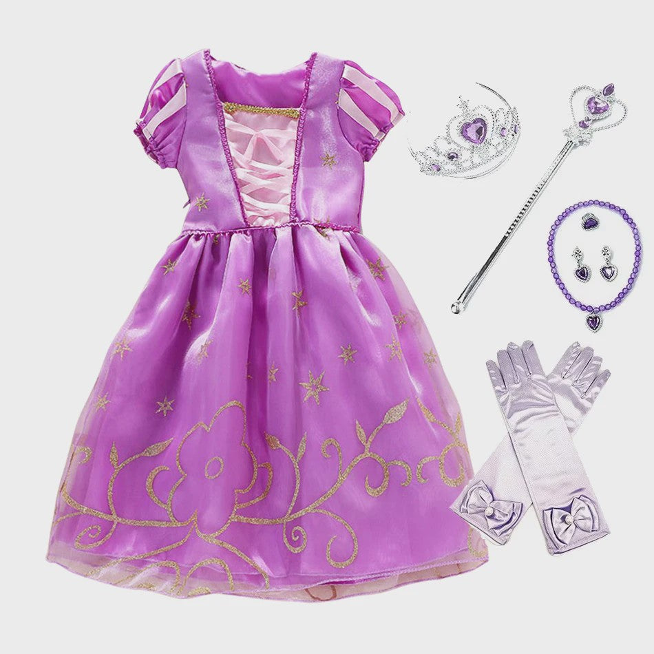 Prinsessenjurk Rapunzel voor Meisjes - Droomjurk voor Feestjes en Carnaval