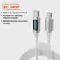 Toocki USB-C naar USB-C Kabel 100W PD Fast Charging met Digitaal Display