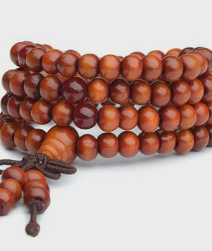 Natuurlijke Sandelhout Gebedskralen Armband - 108 Kralen voor Meditatie & Mannen/Vrouwen