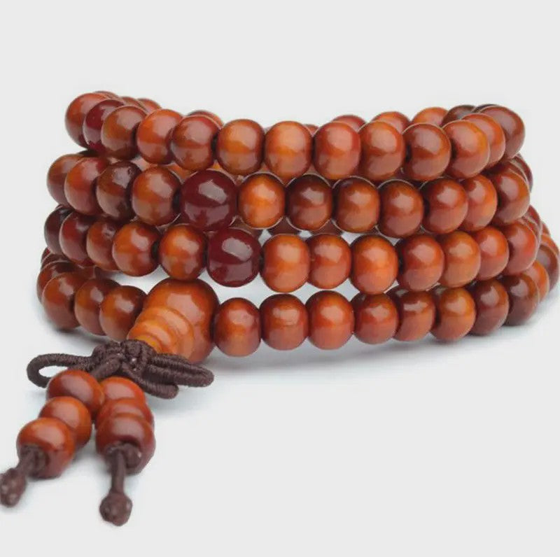 Natuurlijke Sandelhout Gebedskralen Armband - 108 Kralen voor Meditatie & Mannen/Vrouwen