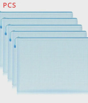 Set van 5 Waterdichte Mesh Rits Documententassen A4/A5/A6 - Opbergmappen voor Kantoor & School