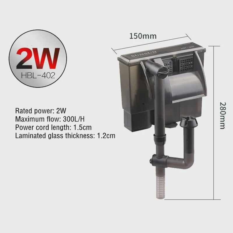 Hang-on Aquarium Filter met Waterval Effect - Efficiënte Watercirculatie