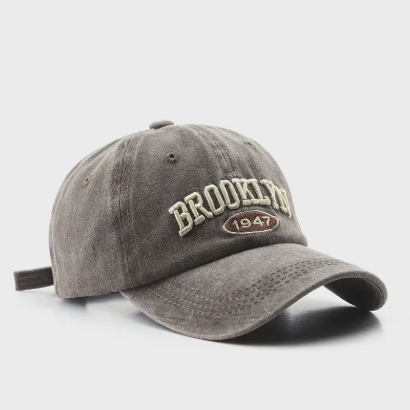 Retro Brooklyn Baseball Cap - Katoen, Verstelbaar, Unisex