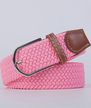 Unisex Gevlochten Elastische Riem met Pin Gesp - 107-130cm