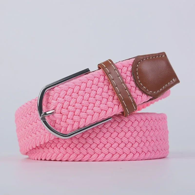 Unisex Gevlochten Elastische Riem met Pin Gesp - 107-130cm