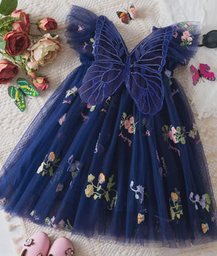 Zomerse Prinsessenjurk Meisjes met Kant en Bloemenprint - Perfect voor Feestjes en Bruiloften