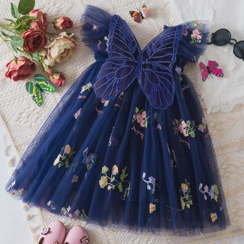 Zomerse Prinsessenjurk Meisjes met Kant en Bloemenprint - Perfect voor Feestjes en Bruiloften