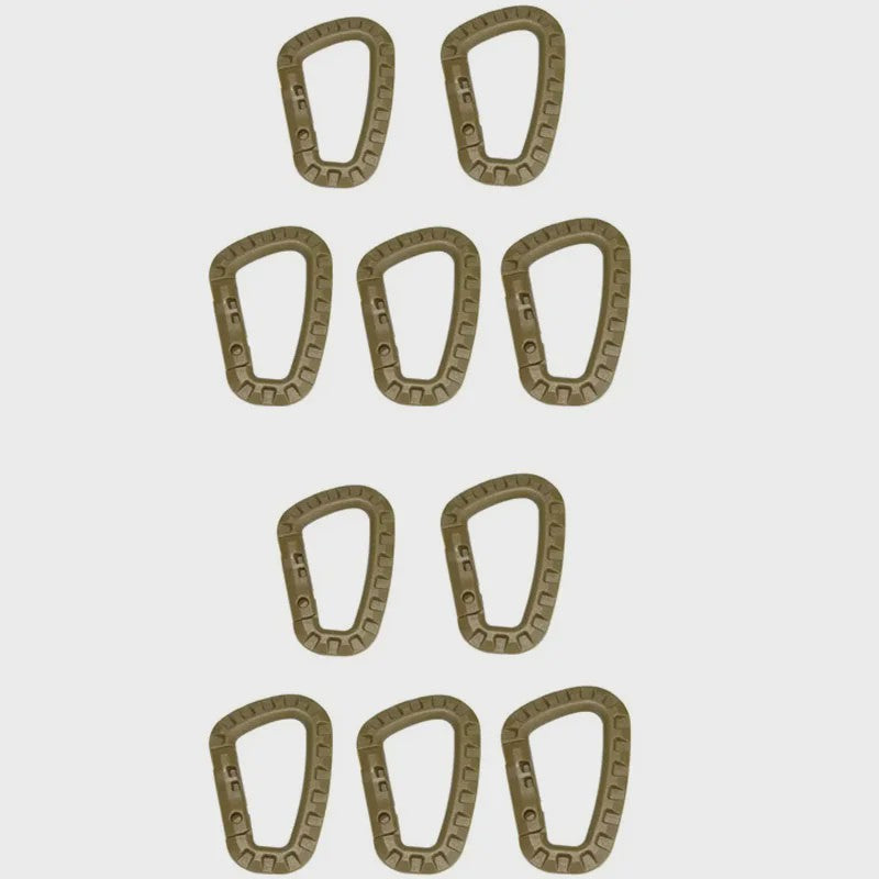 Tactische Karabijnhaak Clips D-Ring Gespen - Set van 1-10 Stuks voor Outdoor & Backpacking